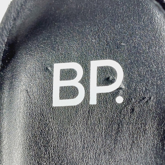 bp Tavey Black Strappy Leather Buckle Ankle Strap Block Heels W597 - Picture 9 of 14